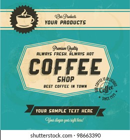 Retro Vintage Coffee Background with Typography