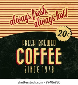 Retro Vintage Coffee Background with Typography