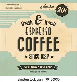 Retro Vintage Coffee Background with Typography