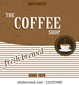 Retro vintage coffee background, vector illustration