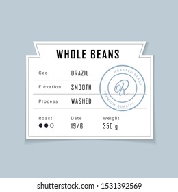 Retro vintage coffee beans label. Graphic modern label for coffee packing. Retro vintage old school design. Vector illustration.