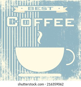 retro vintage coffee card, illustration vector format