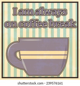 retro vintage coffee card, illustration in vector format