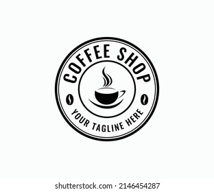 Retro Vintage Coffee Logo Template. Coffee Logo or Label. Menu Design for Cafe and Restaurant.