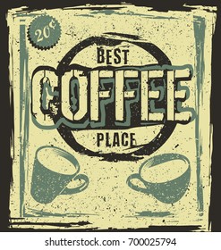Retro vintage coffee place poster