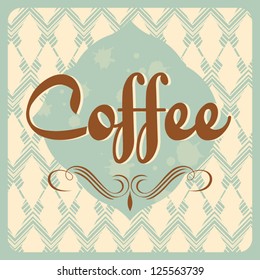 Retro Vintage Coffee Tin Sign with Typography and ornament