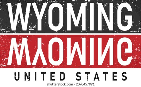 Retro vintage college varsity wyoming united states slogan print for graphic tee t shirt or embroidery patch sticker - Vector