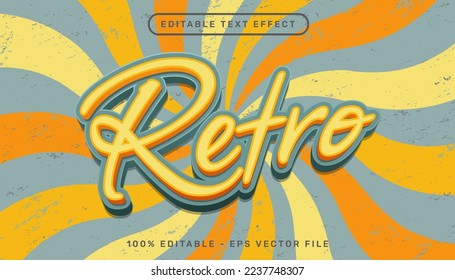 retro vintage color 3d text editable text effect