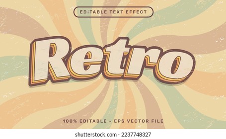 retro vintage color 3d text editable text effect