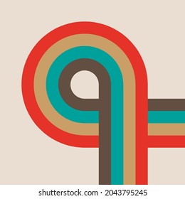 Retro vintage color balance, striped vector design element