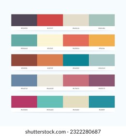 Retro Vintage Color Palettes With Color Codes