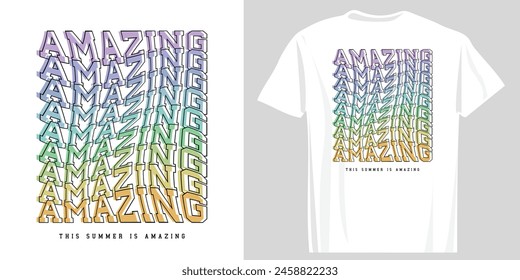 Retro vintage colorful typography. Vector illustration design for fashion, t shirt, tee, graphic, print, poster.