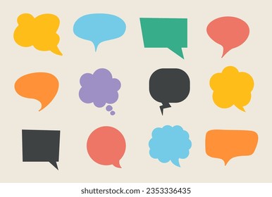 Retro vintage comic speech bubble sketch balloon isolated set concept. Vector flat graphic design illustration