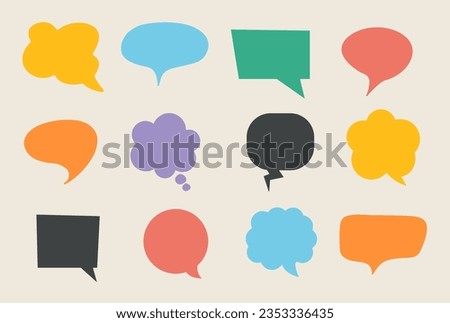 Retro vintage comic speech bubble sketch balloon isolated set concept. Vector flat graphic design illustration