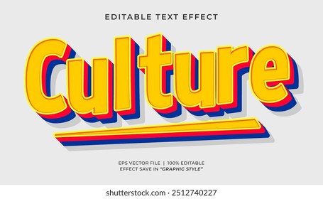 Retro vintage culture editale text effect template