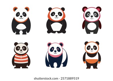  Retro Vintage Cute Panda Bundle A Collection of Adorable Charm