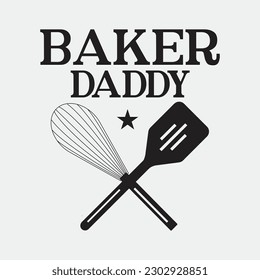 Retro Vintage Daddy Baker Shirt Funny Dad Father's Day Gift