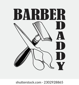 Retro Vintage Daddy Barber Shirt Funny Dad Father's Day Gift