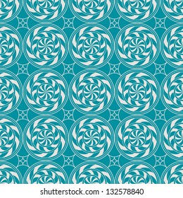 Retro vintage decorative seamless background with circle, line and swirl