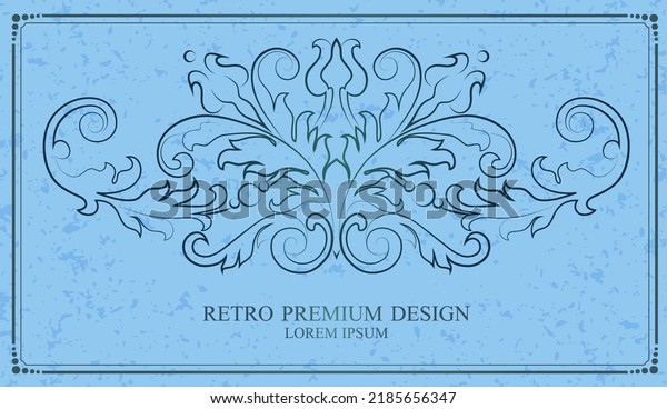 Retro Vintage design border, Luxurious\
Monogram сalligraphic design elements, Flourish calligraphy \
monogram, Vector\
illustration