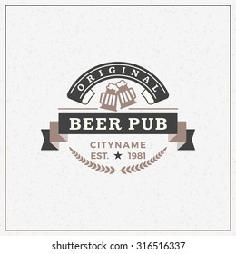 Retro Vintage Design Element for Brewery Badge, Logotype, Label. Vector Illustration