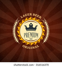 Retro Vintage Design Element for Brewery Badge, Logotype, Label. Vector Illustration