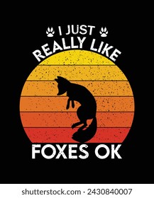 Retro vintage design for fox lovers