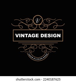 Retro Vintage Design, Luxurious Minimalist Vector Ornament Logo, With Mandala And Batik Style, Product Brand Illustration, Invitation, Banner, Fashion