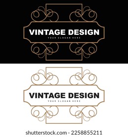 Retro Vintage Design, Luxurious Minimalist Vector Ornament Logo, With Mandala And Batik Style, Product Brand Illustration, Invitation, Banner, Fashion