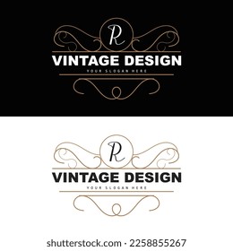 Retro Vintage Design, Luxurious Minimalist Vector Ornament Logo, With Mandala And Batik Style, Product Brand Illustration, Invitation, Banner, Fashion