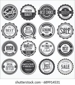 Retro vintage design quality badges collection