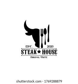 Retro vintage design of quality Steak for Steak House.