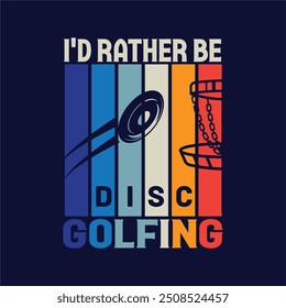 retro vintage disc golf tshirt design sunset background typography vector, illustration,

