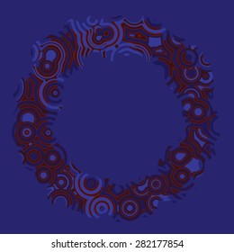 Retro vintage disco techno circles decorative frame