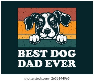 Retro Vintage Dog Dad Graphic Design with a Cute Puppy