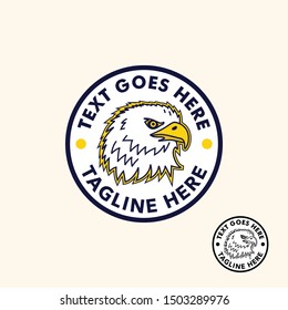 Retro vintage eagle falcon hawk emblem or patch for sport team or apparel