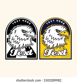 Retro vintage eagle falcon hawk emblem or patch for sport team or apparel