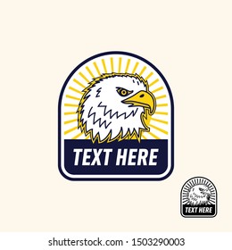 Retro vintage eagle falcon hawk emblem or patch for sport team or apparel