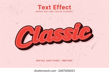 Retro vintage editable text effect, Classic script text style
