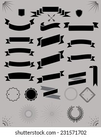 retro vintage elements with ribbons, labels, badges
