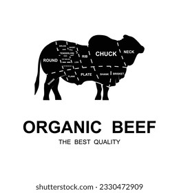 Retro Vintage Farm Cattle Angus Livestock Beef Emblem Label logo design vector. logo for organic beef, livestock, butcher and farm animal logo inspiration