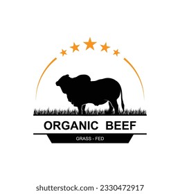 Retro Vintage Farm Cattle Angus Livestock Emblem Label logo création vectorielle. logo pour l'inspiration de la viande de boeuf, du bétail, du boucher et du logo d'animal de ferme