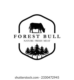 Retro Vintage Farm Cattle Angus Livestock Beef Emblem Label logo design vector. logo for organic beef, livestock, butcher and farm animal logo inspiration