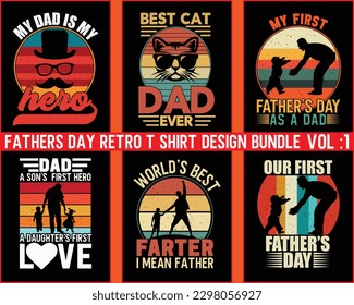 Retro Vintage Father's Day t Shirt Design Bundle,Vintage Father's Day shirts bundle,happy father's day t shirt, dad t shirt, Father's Day Vector Graphics,  Dad quotes t shirt designs bundle