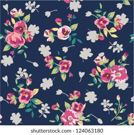 retro vintage flower seamless pattern background