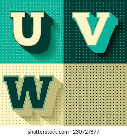 retro/ vintage font vector/illustration Q,R,S,T