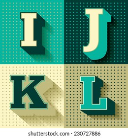 retro/ vintage font vector/illustration Q,R,S,T