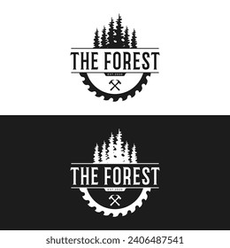 Retro vintage forest logo design. Logo for business, adventure, labels and badges.