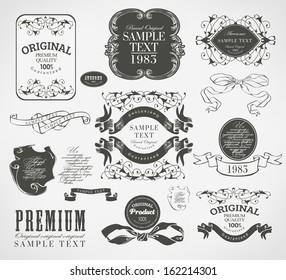 Retro vintage frame/ calligraphic elements and page decoration