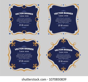 Retro Vintage Frames Collection Vector Illustration Stock Vector Royalty Free